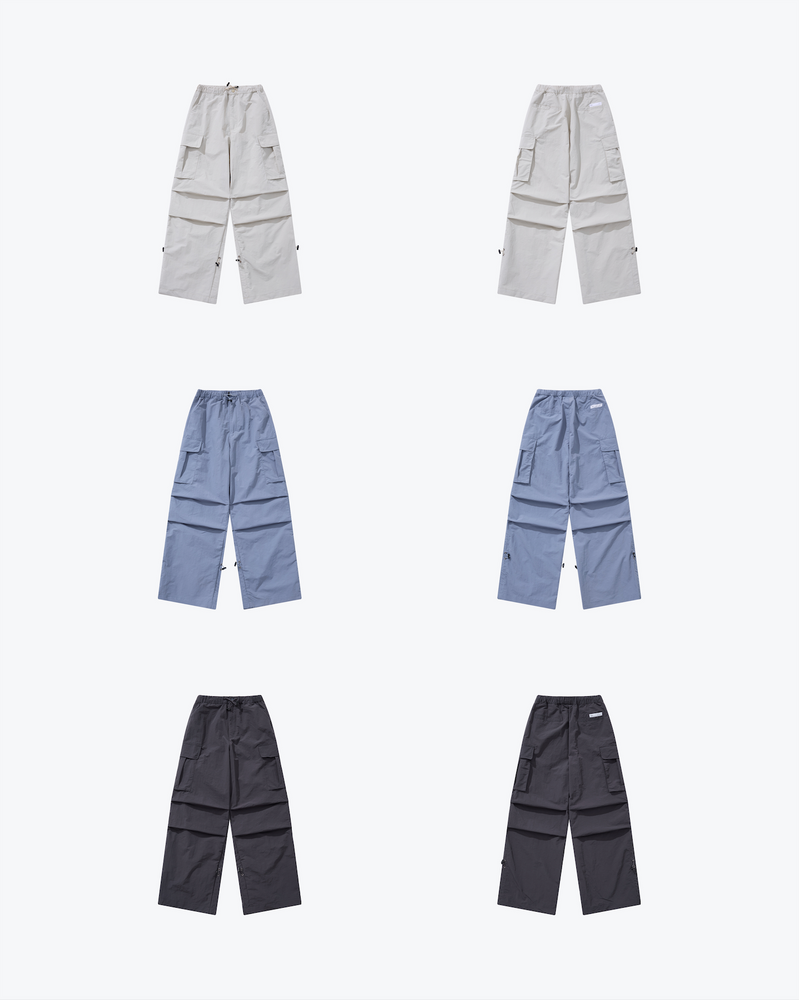 
                  
                    Wide Cut Parachute Cargo Pants Steel Blue【L23-38SB】
                  
                