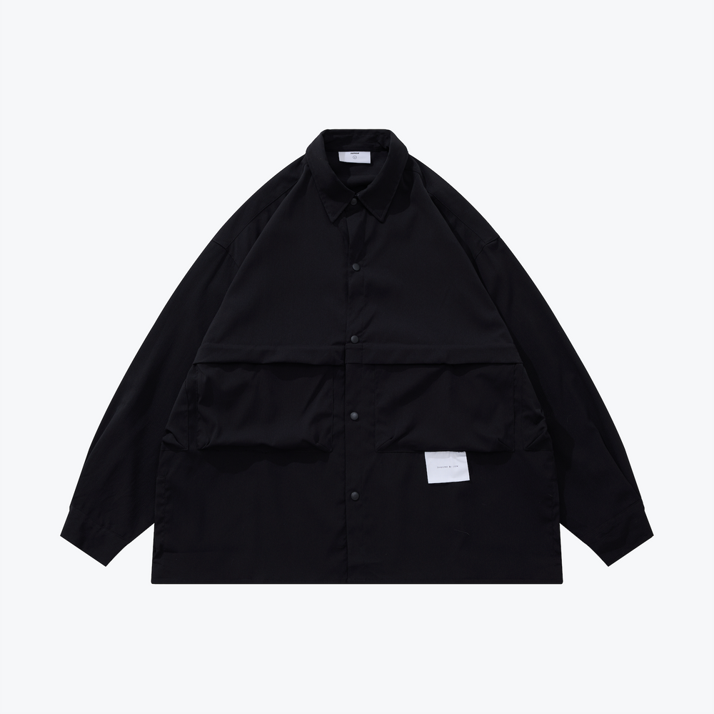 Flad Pocket LS Shirt Black【M22-46BK】