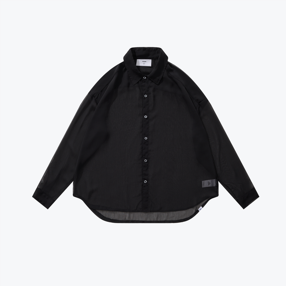Long Sleeve Textured Shirt Black【L23-49BK】