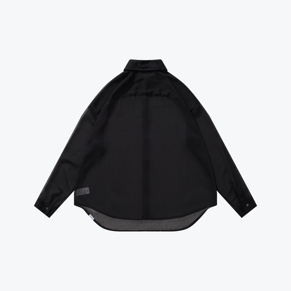 Long Sleeve Textured Shirt Black【L23-49BK】