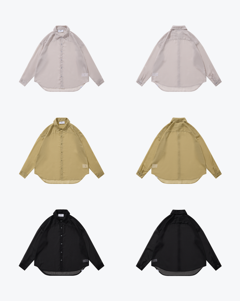 Long Sleeve Textured Shirt Black【L23-49BK】