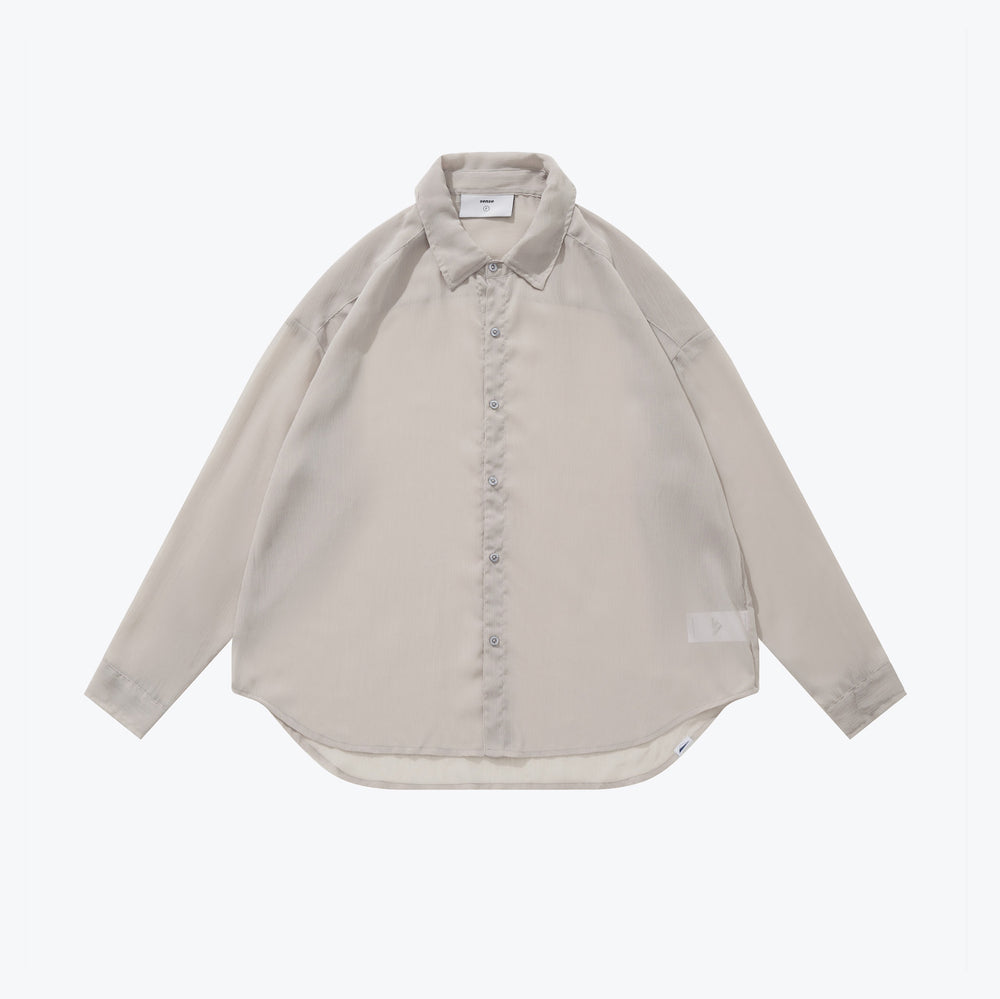 Long Sleeve Textured Shirt Grey【L23-49GY】