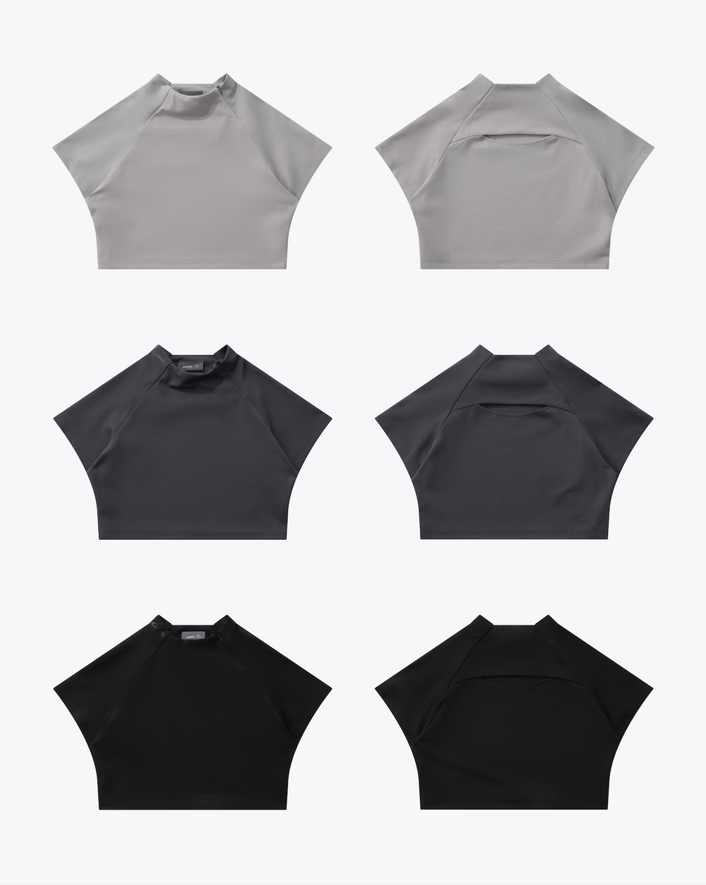 Logo Zip Cropped Top Grey【L24-T02GY】