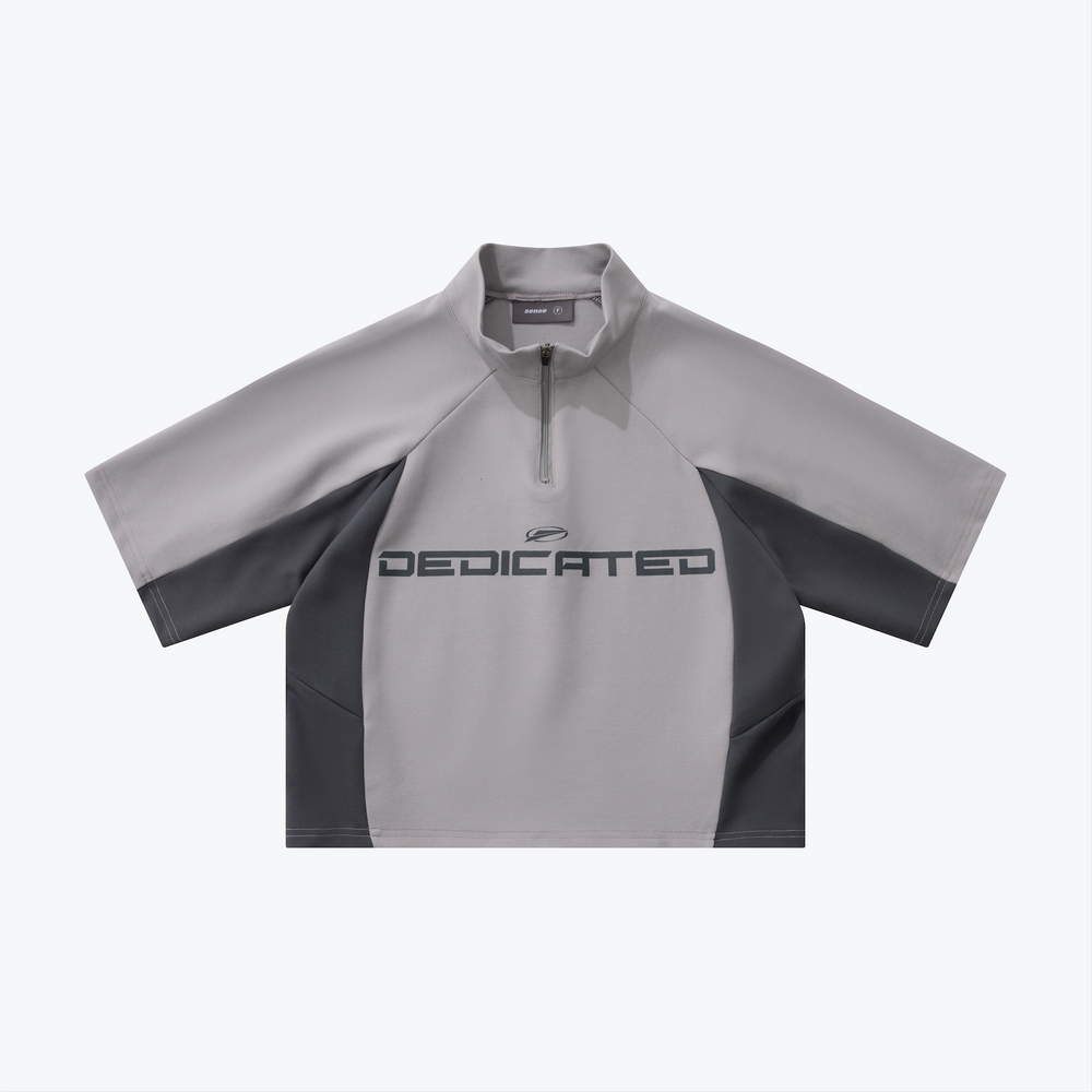 Dedicated Half Zip Cropped Top White【L24-06WH】