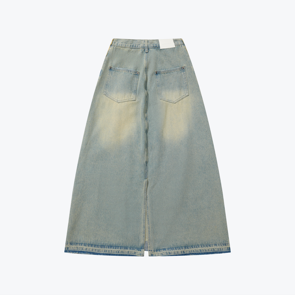 
                  
                    Damage Denim Full Skirts Light Indigo【L24-35IN】
                  
                