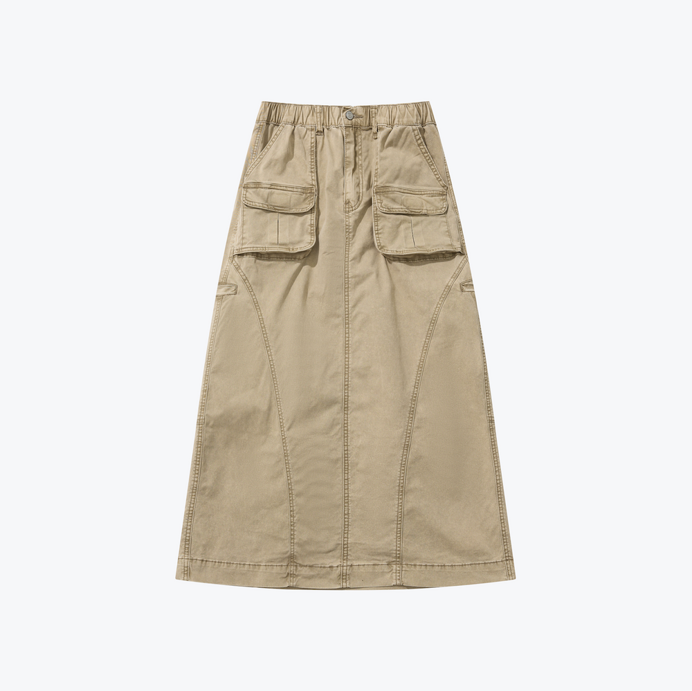 Full skirt khaki hot sale