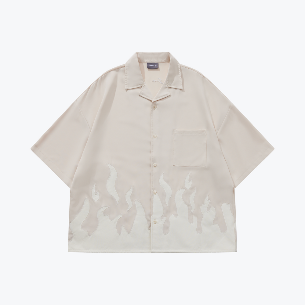 
                  
                    Flame Patch Collar Shirt Buff【M24-36BU】
                  
                