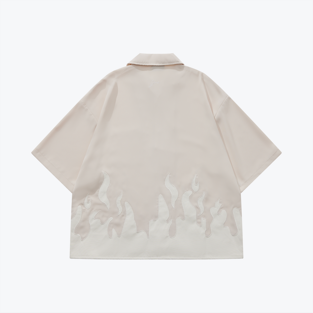 
                  
                    Flame Patch Collar Shirt Buff【M24-36BU】
                  
                