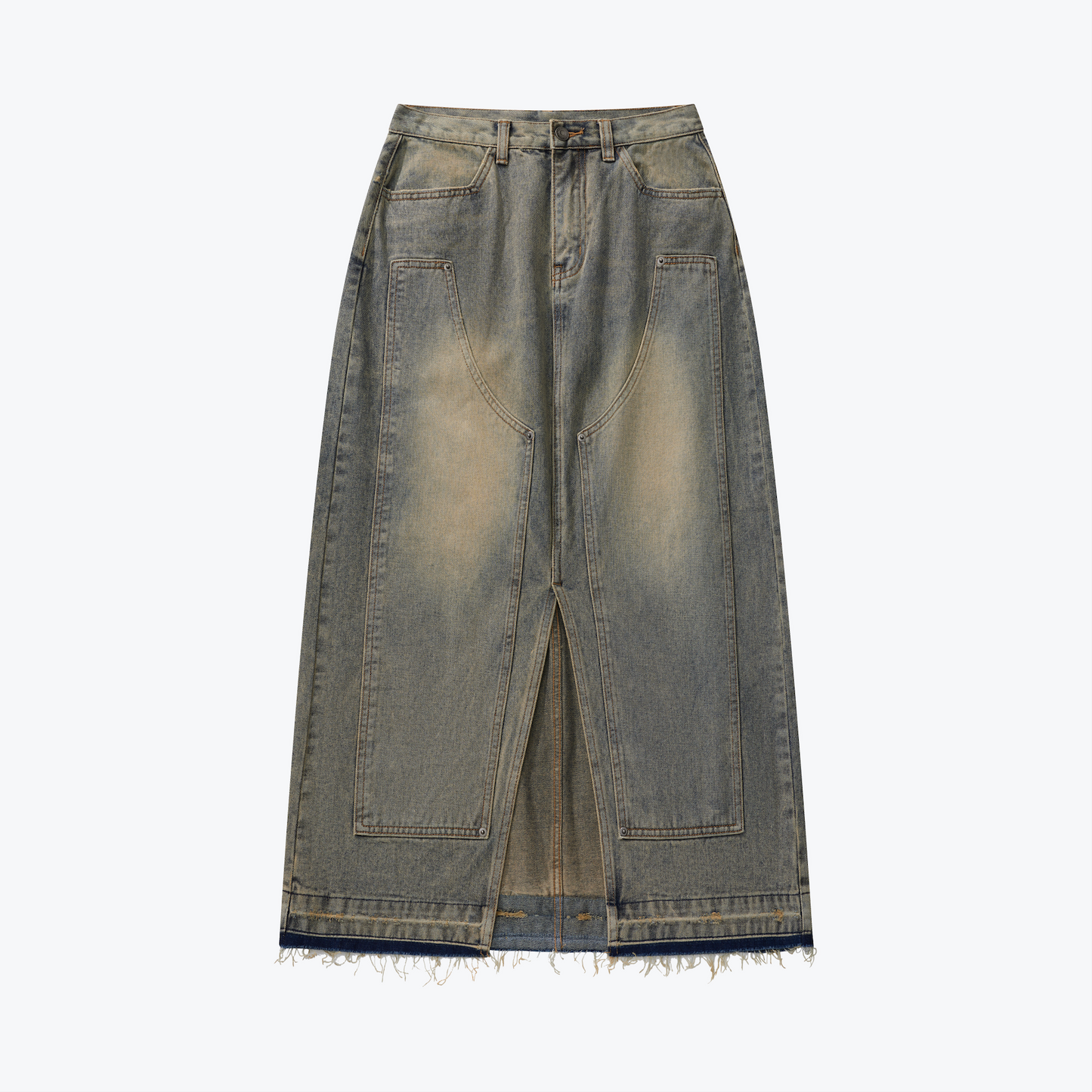 
                  
                    Double Knee Denim Full Skirts Dirty Blue【L24-24BL】
                  
                