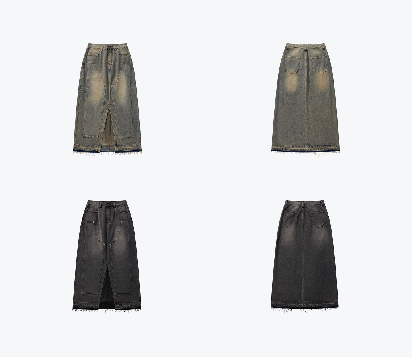
                  
                    Double Knee Denim Full Skirts Dark Grey【L24-24DG】
                  
                