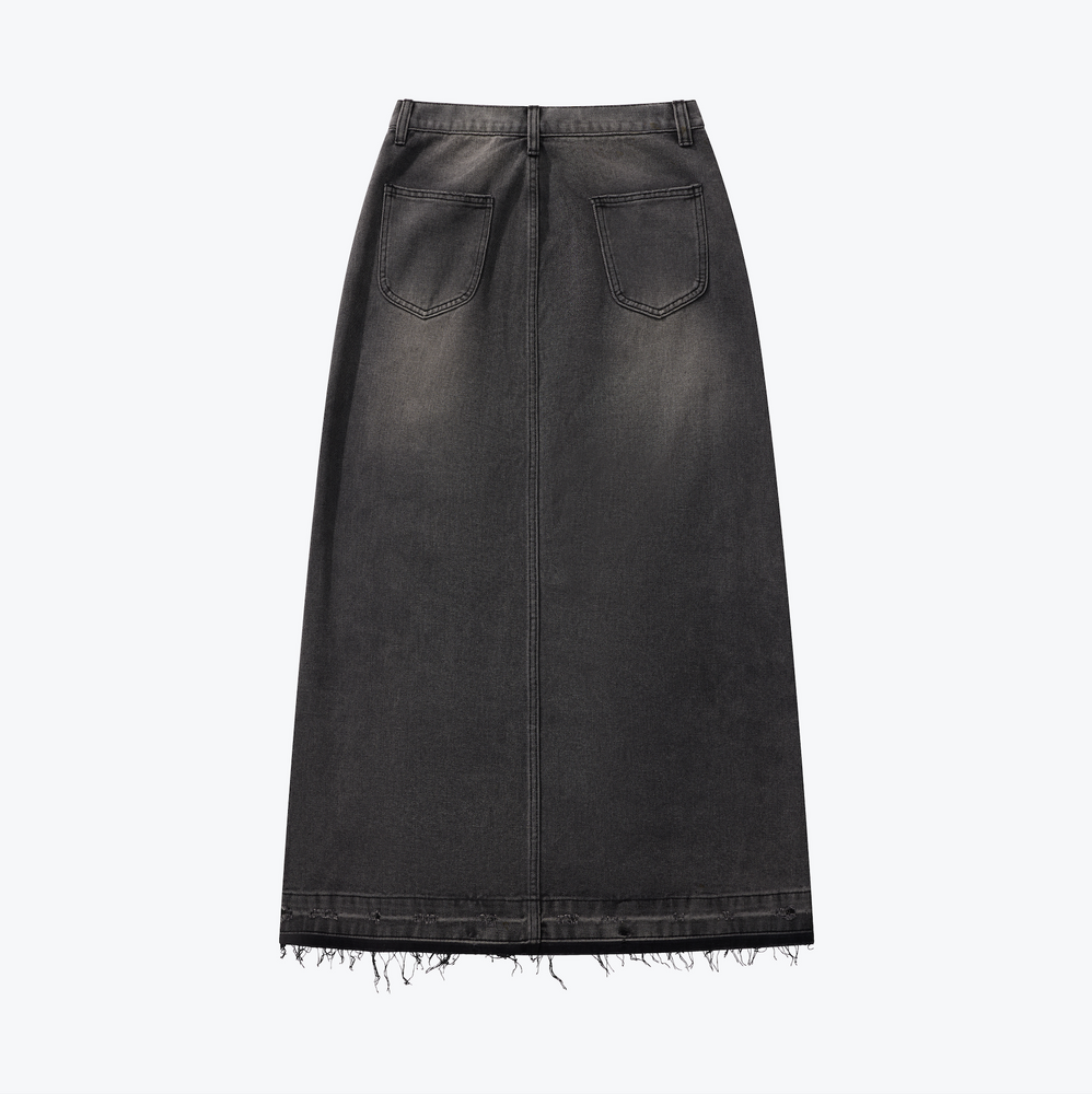 
                  
                    Double Knee Denim Full Skirts Dark Grey【L24-24DG】
                  
                