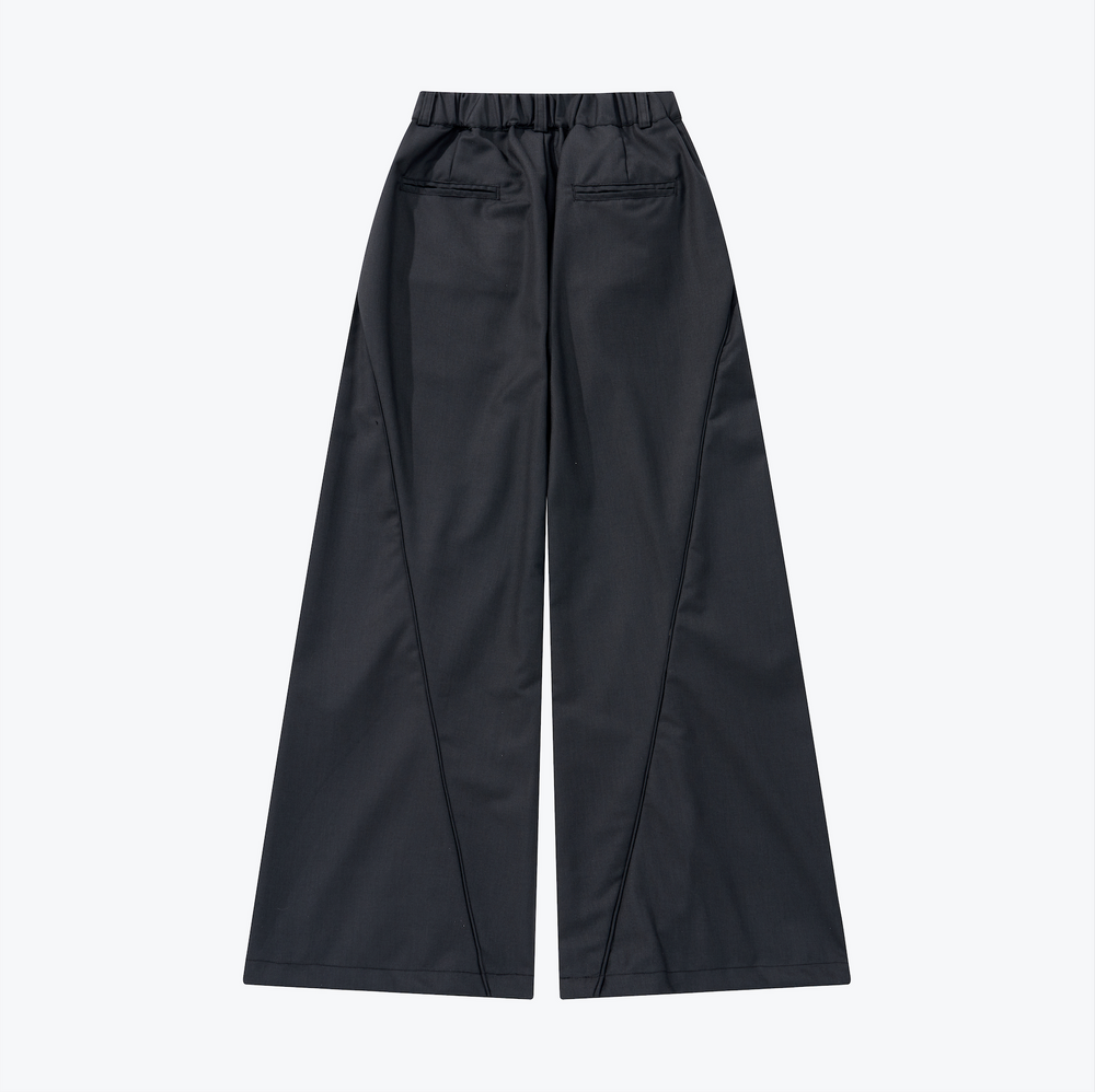 
                  
                    Ruched Long Wide Trousers Steel Grey【L24-45SG】
                  
                
