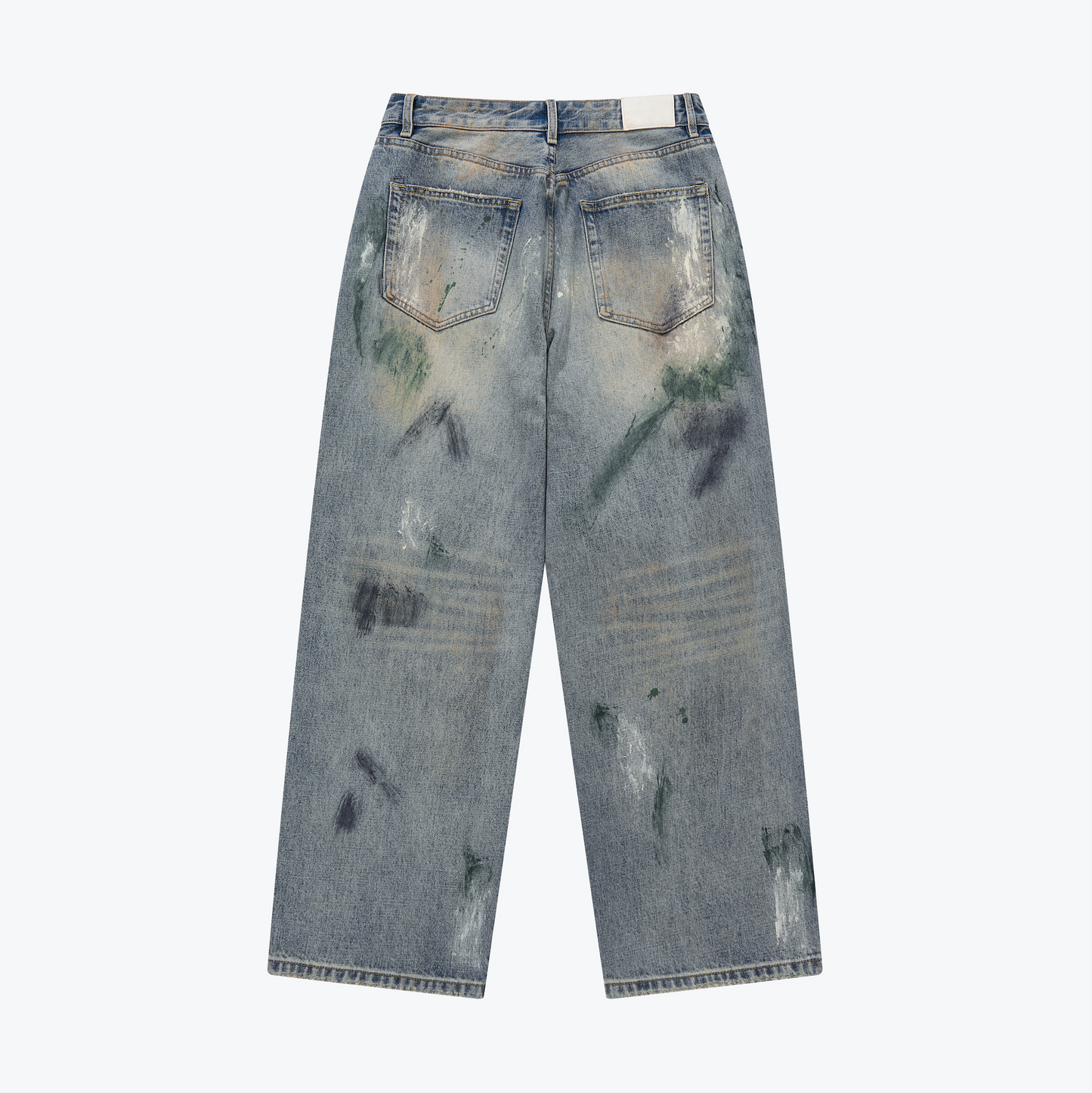 
                  
                    Washed Paint Splattered Jeans Blue【M24-44BL】
                  
                
