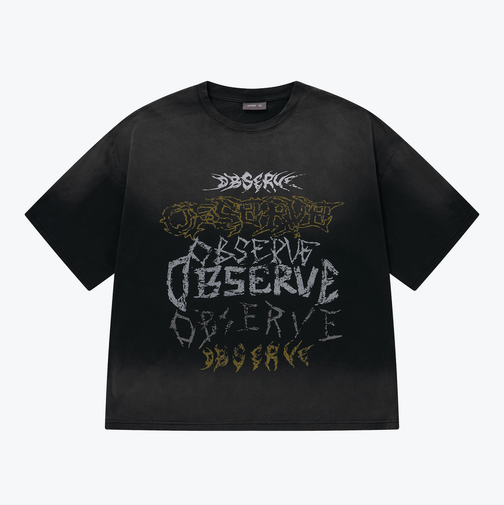 Brutal Tooth Print Tee Black【L24-T14BK】