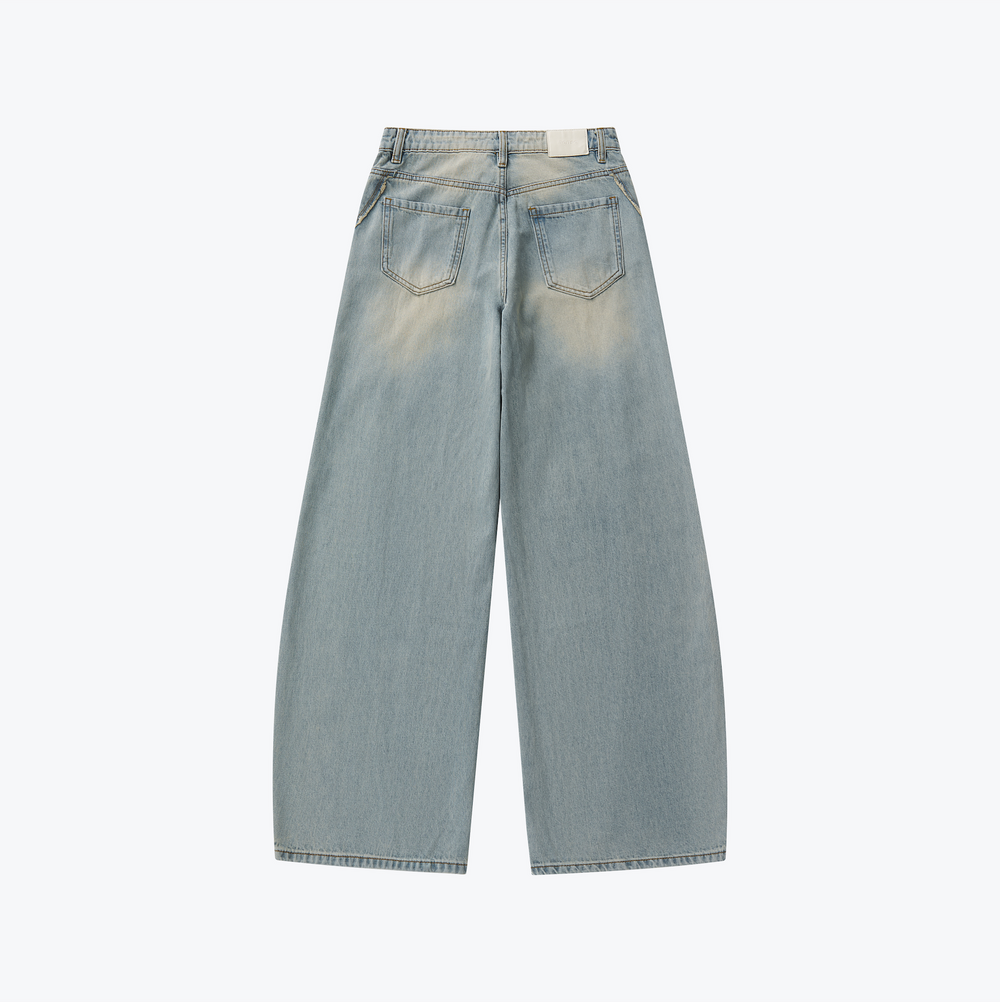 Twist Seam Baggy Denim Jeans Light Indigo【L25-05LI】