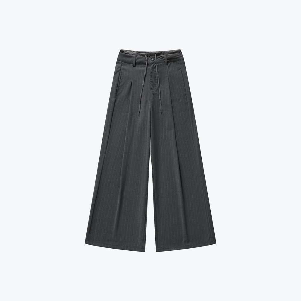Double Layer Straight Trousers Grey【L25-03GY】