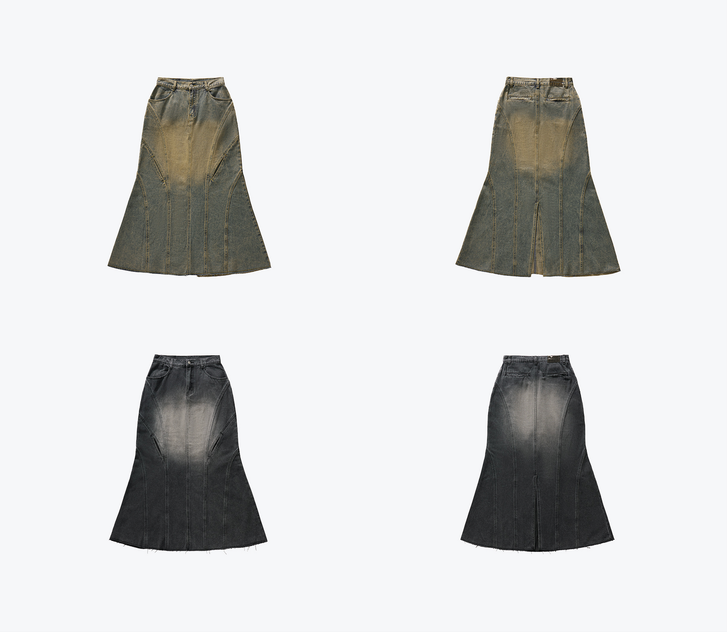 
                  
                    Twist Hole Denim Mermaid Skirt Light Indigo【L24-56LI】
                  
                