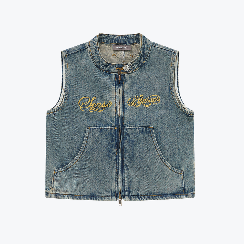 Torque Denim Vest Light Indigo【L25-30LI】