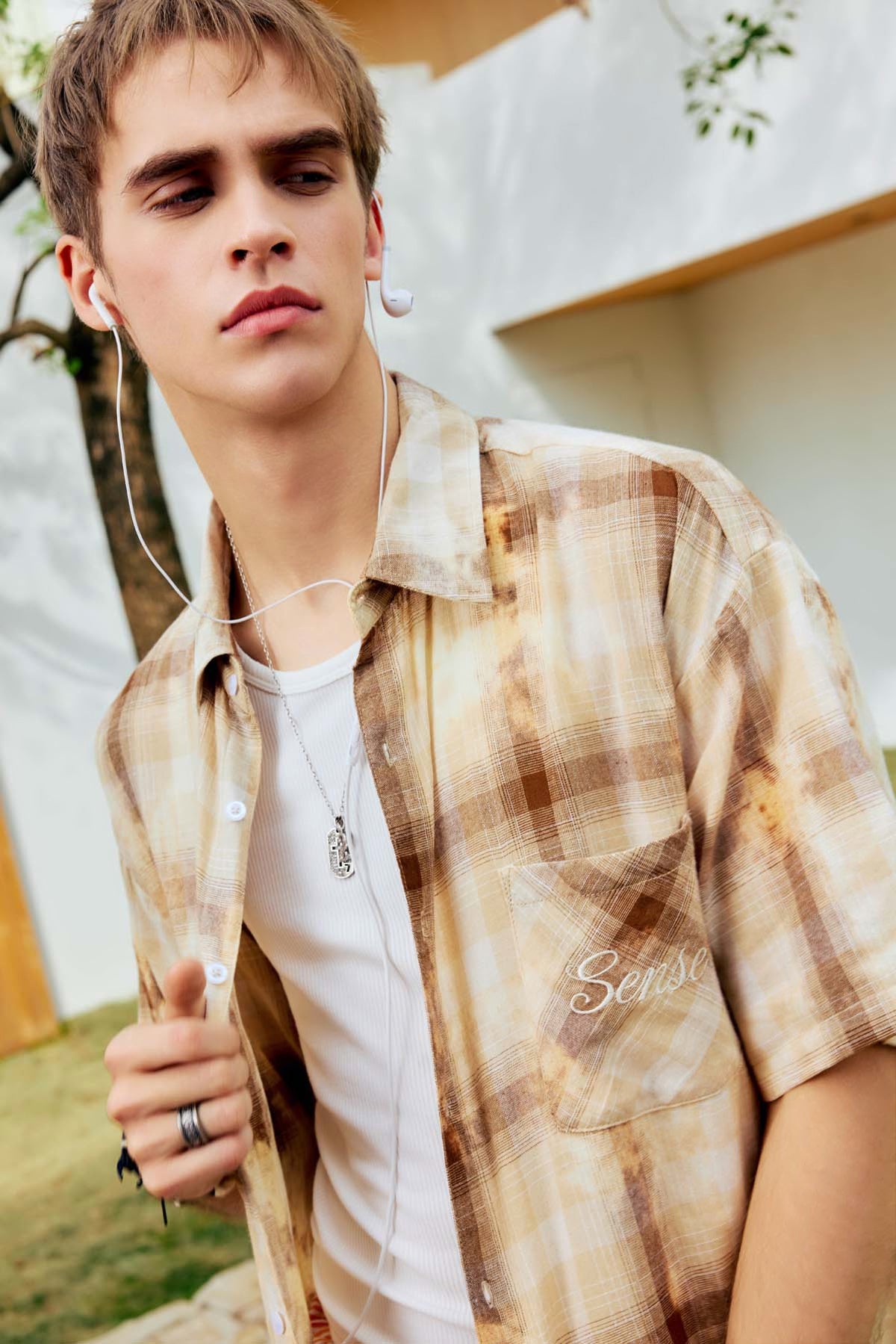 
                  
                    Boxy Washed Clreck Shirt Sand【M26-03SD】
                  
                