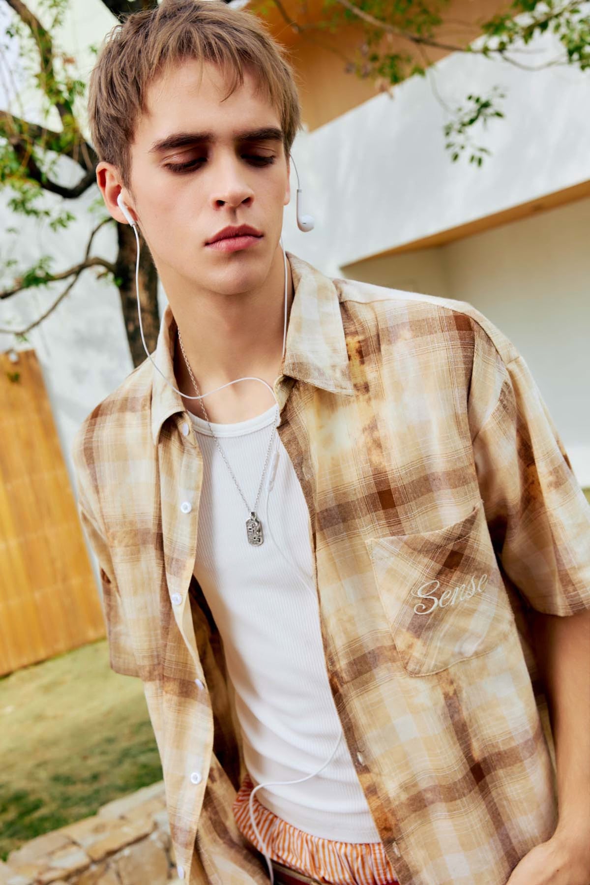 
                  
                    Boxy Washed Clreck Shirt Sand【M26-03SD】
                  
                