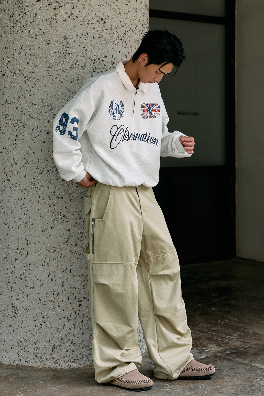 
                  
                    Collegiate Polo Sweat Shirt Grey【M26-23GY】
                  
                