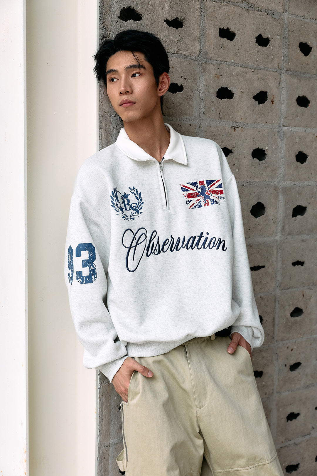 
                  
                    Collegiate Polo Sweat Shirt Grey【M26-23GY】
                  
                