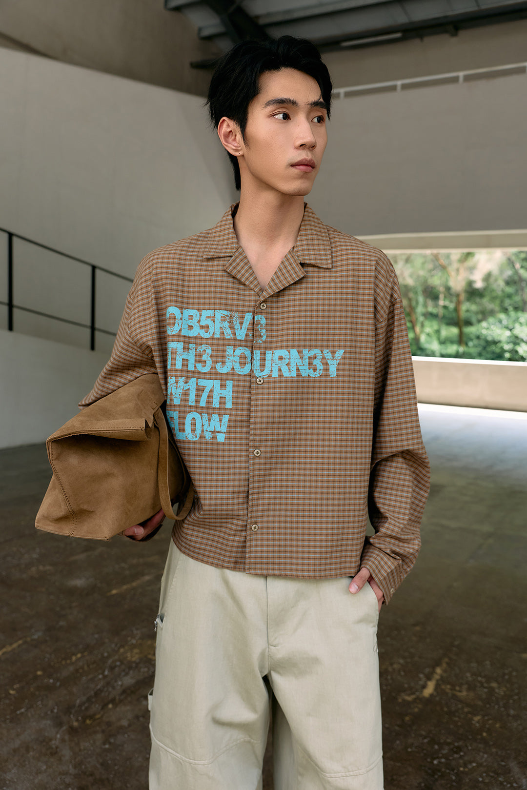 
                  
                    Boxy Crop Checker Jacket Brown【M26-25BR】
                  
                