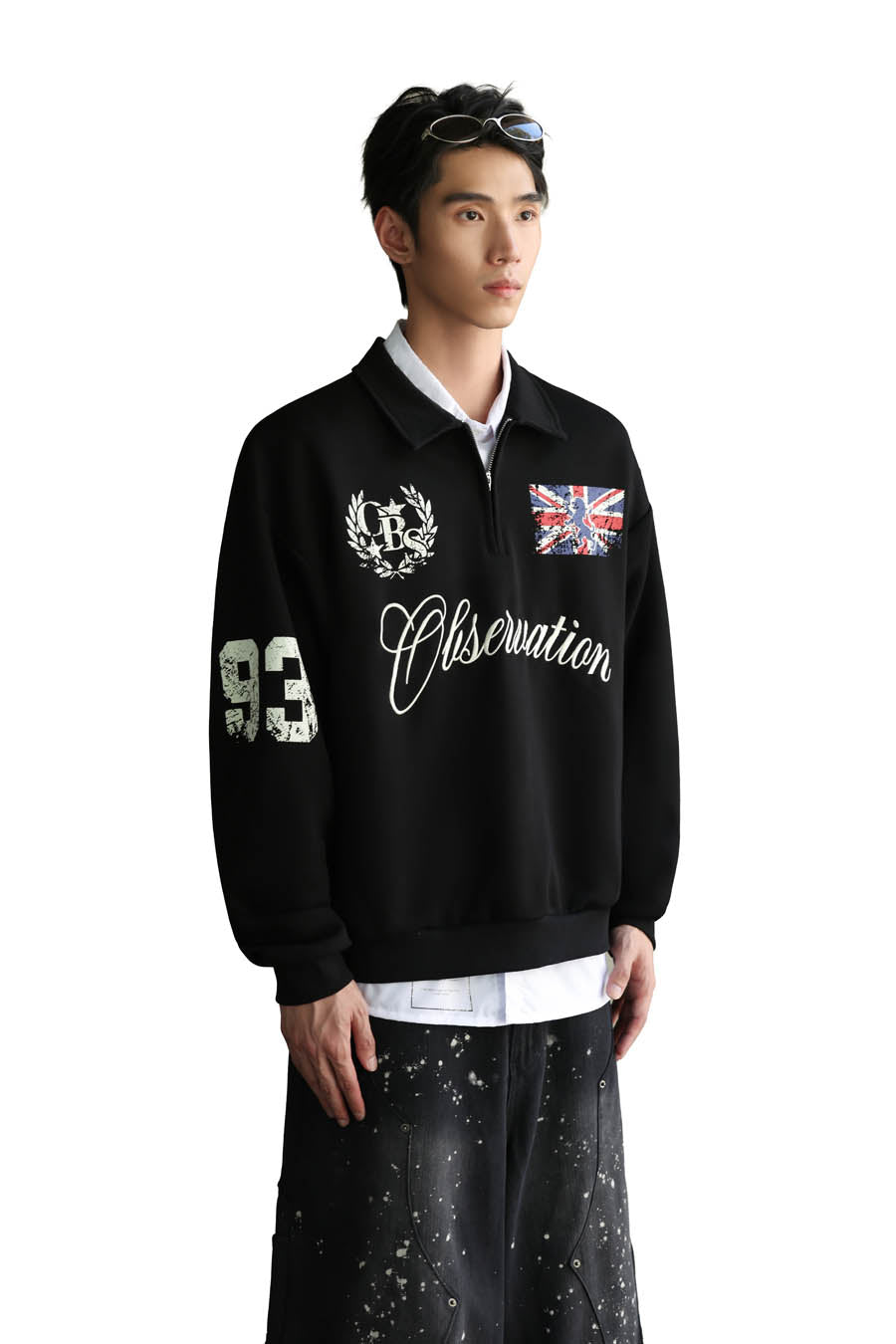 
                  
                    Collegiate Polo Sweat Shirt Black【M26-23BK】
                  
                