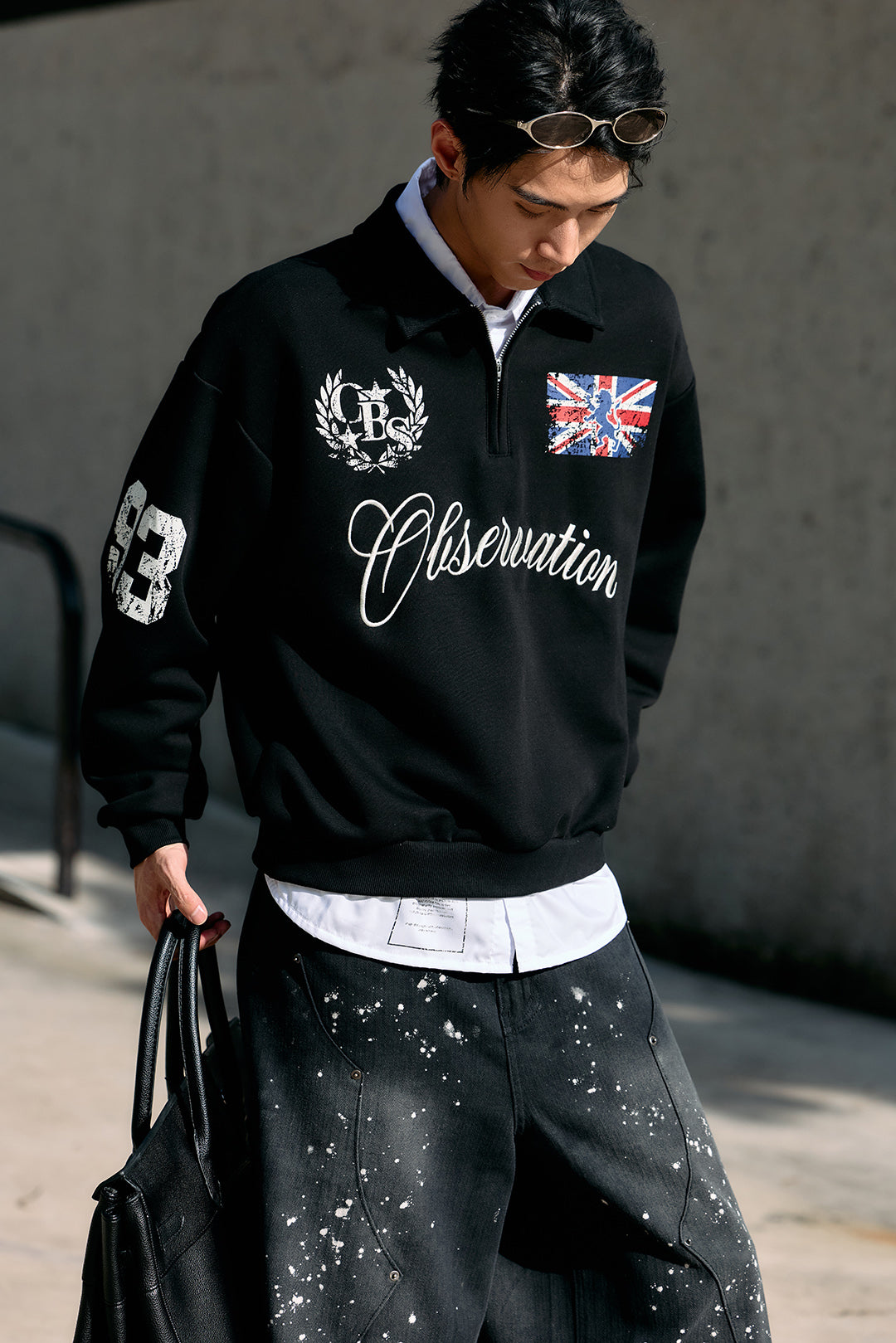 
                  
                    Collegiate Polo Sweat Shirt Black【M26-23BK】
                  
                