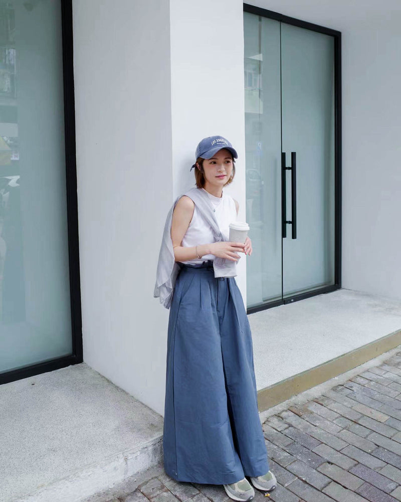 
                  
                    Waffle High Waist Pants Blue【L23-11BL】
                  
                