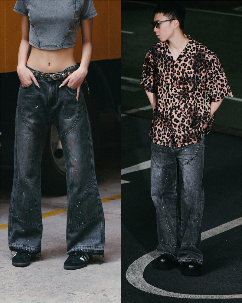 
                  
                    UNISEX Double Knee Bootcut And Flare Jeans Dark Grey【L24-26DG】
                  
                