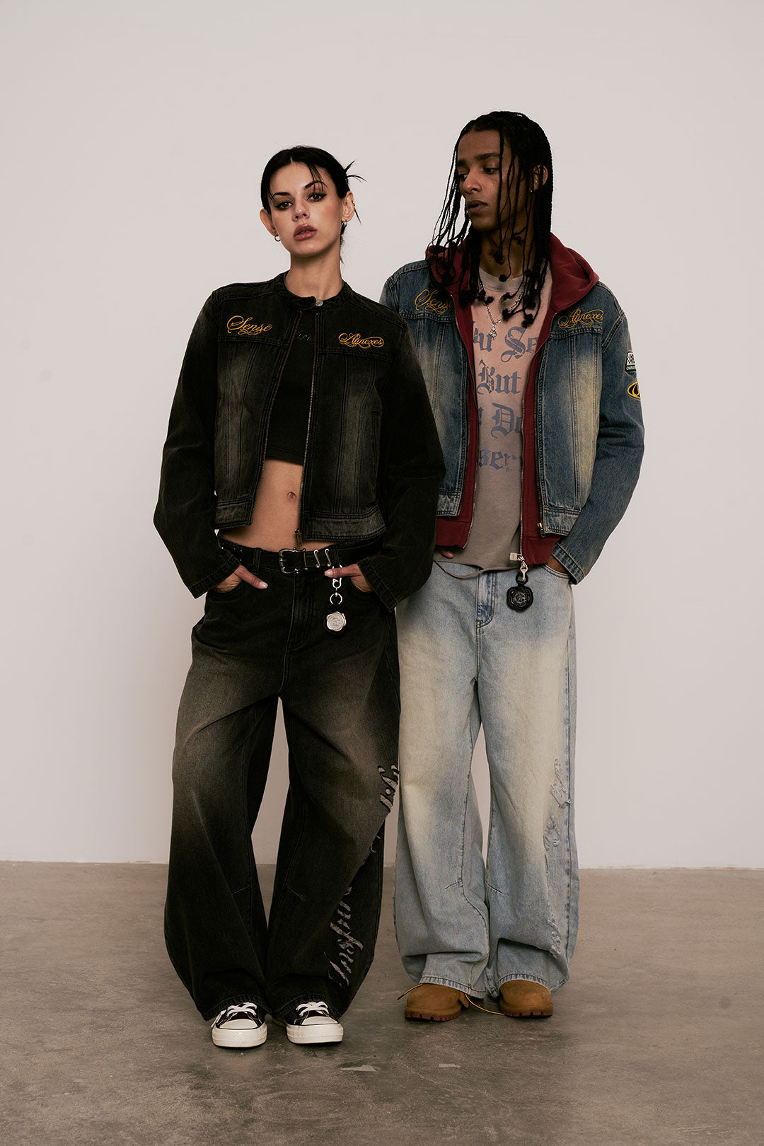 
                  
                    Damage Denim Barrel Leg Jeans Wash Blue【L25-36WB】
                  
                