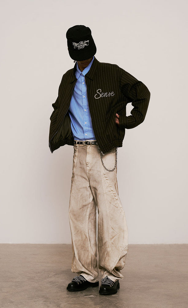 
                  
                    Pearl Stripe Jacket Olive【M25-50OL】
                  
                