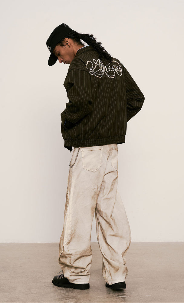 
                  
                    Pearl Stripe Jacket Olive【M25-50OL】
                  
                