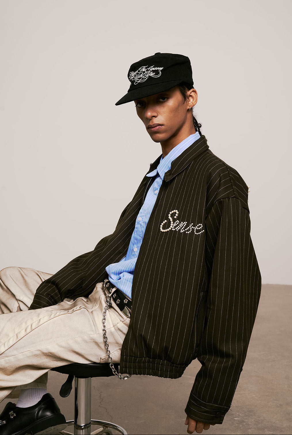 
                  
                    Pearl Stripe Jacket Olive【M25-50OL】
                  
                