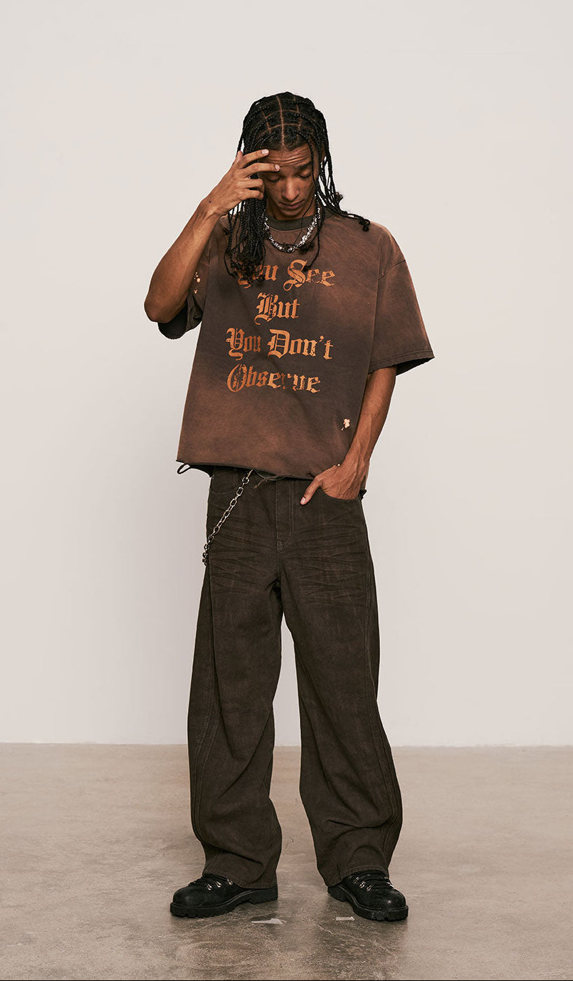 
                  
                    Dark Wash Curved Pants Bronze Black【M25-45BK】
                  
                