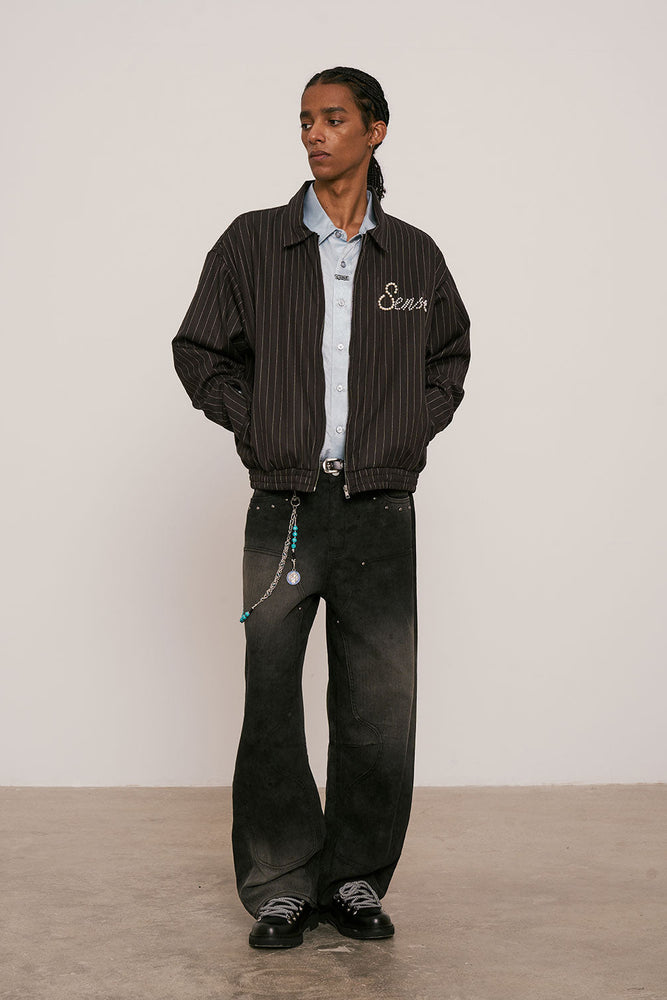 
                  
                    Pearl Stripe Jacket Black【M25-50BK】
                  
                