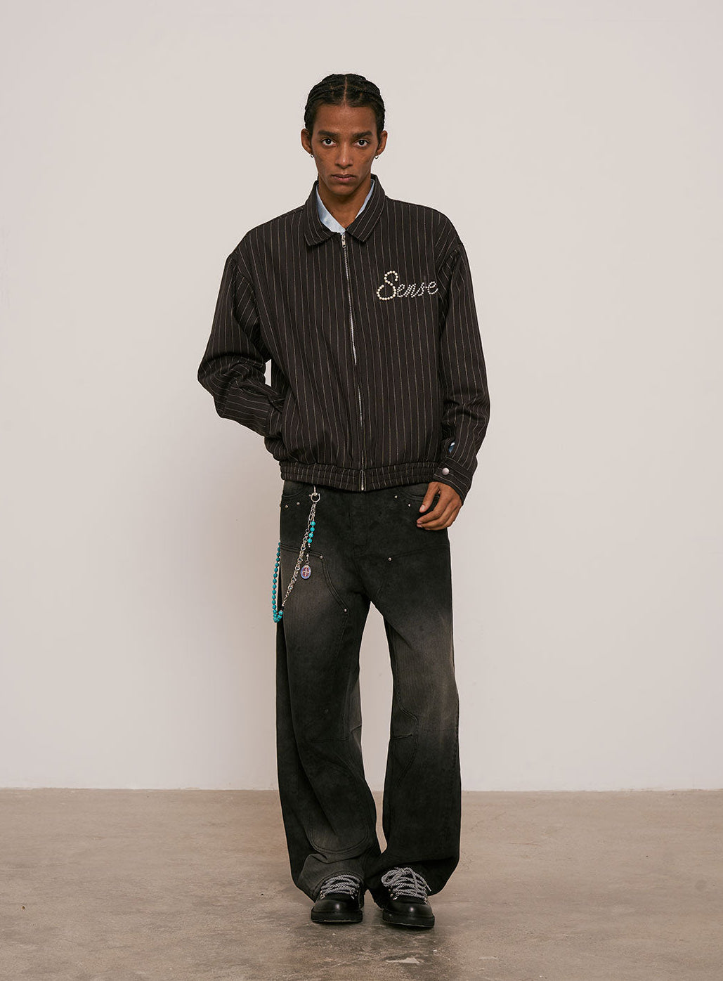 
                  
                    Pearl Stripe Jacket Black【M25-50BK】
                  
                