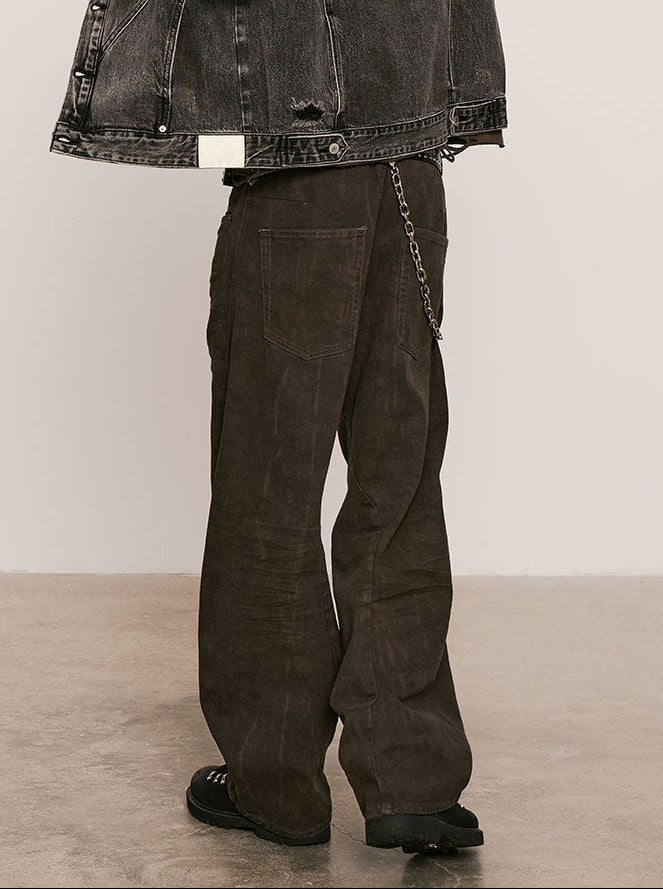 
                  
                    Dark Wash Curved Pants Bronze Black【M25-45BK】
                  
                