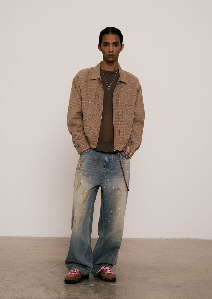 
                  
                    Embroidered Plaid Jacket Tan【M25-49TAN】
                  
                