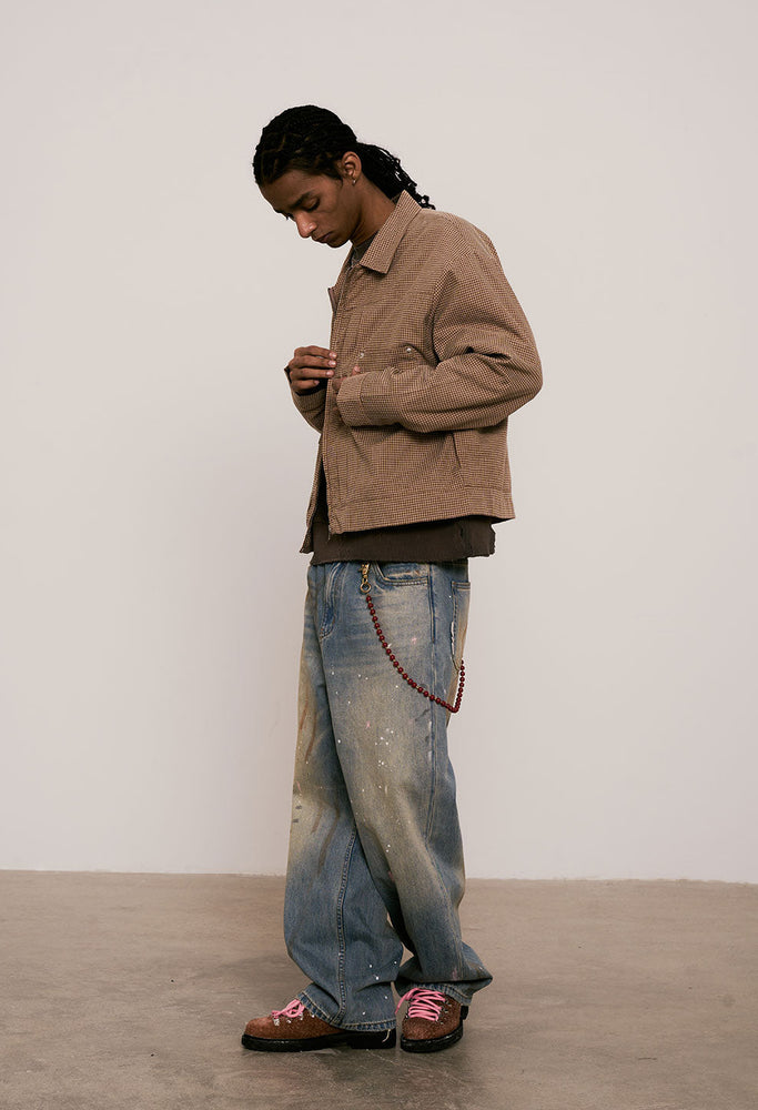 
                  
                    Embroidered Plaid Jacket Tan【M25-49TAN】
                  
                