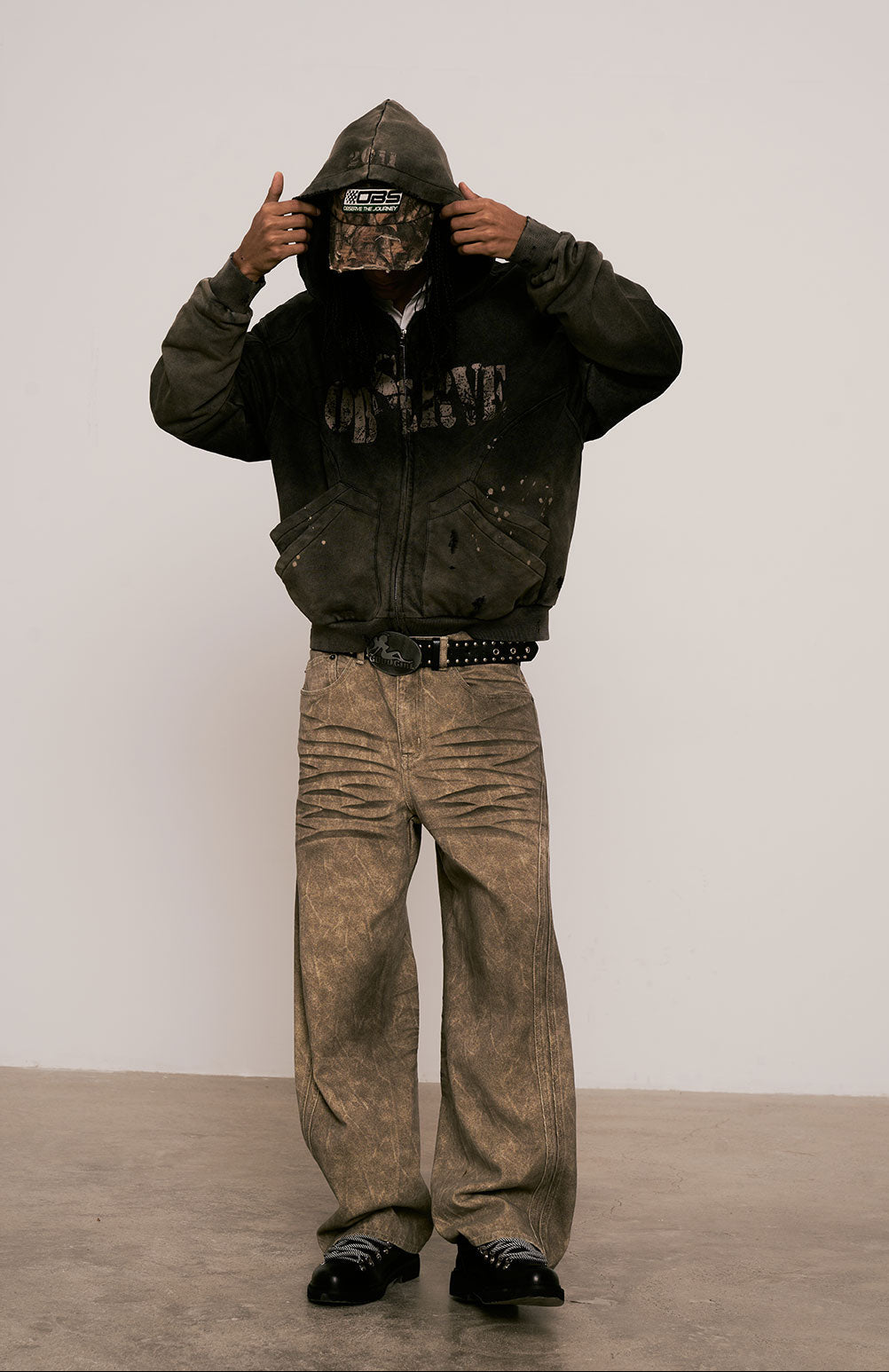 
                  
                    Sulfur Dye Wash Zip Jacket Coal Black【M25-52CB】
                  
                