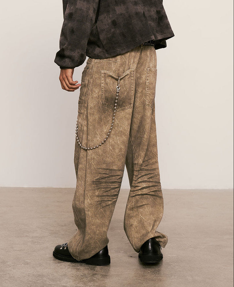 
                  
                    Dark Wash Curved Pants Tan【M25-45Tan】
                  
                