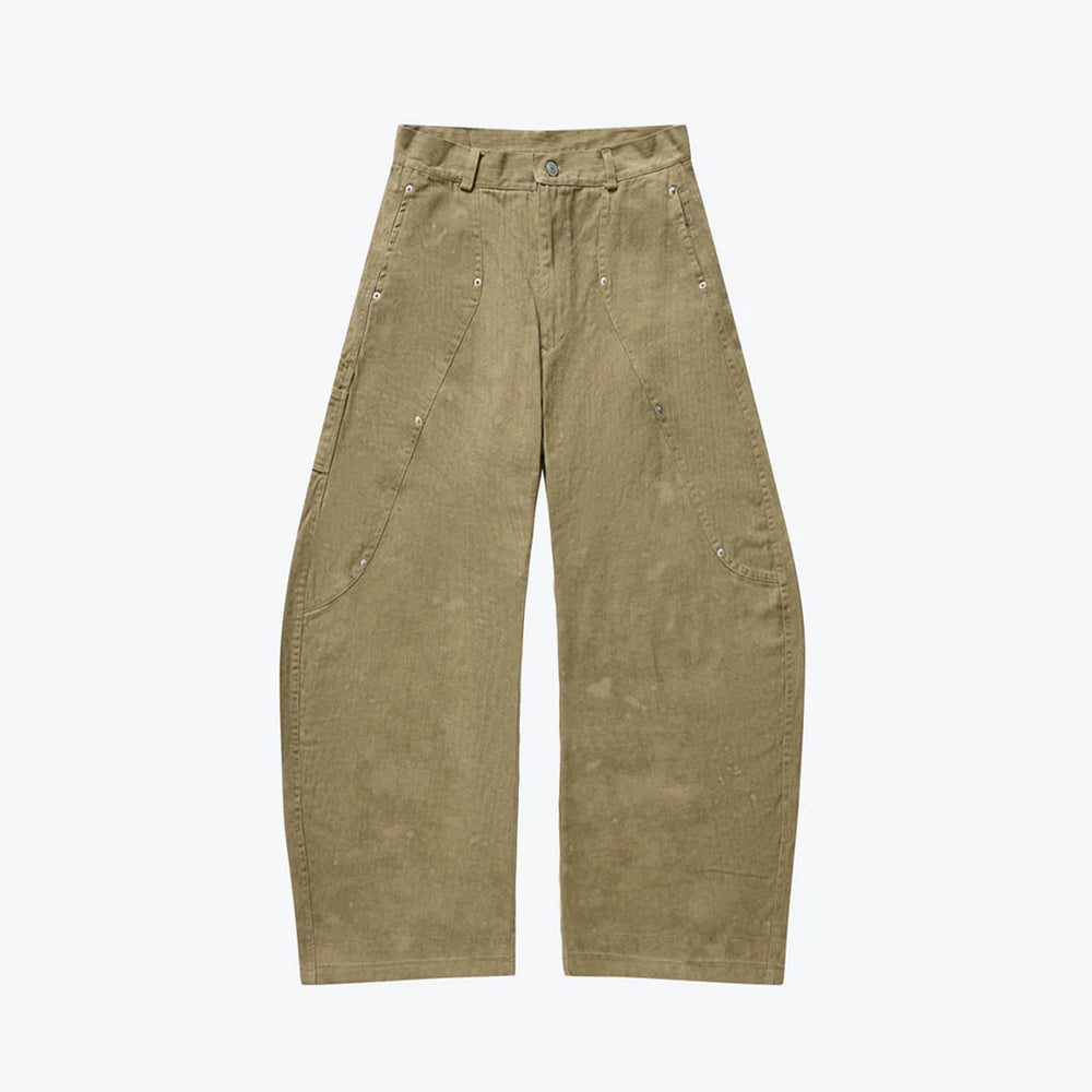 Curved Leg Trousers Tan【M25-30TAN】