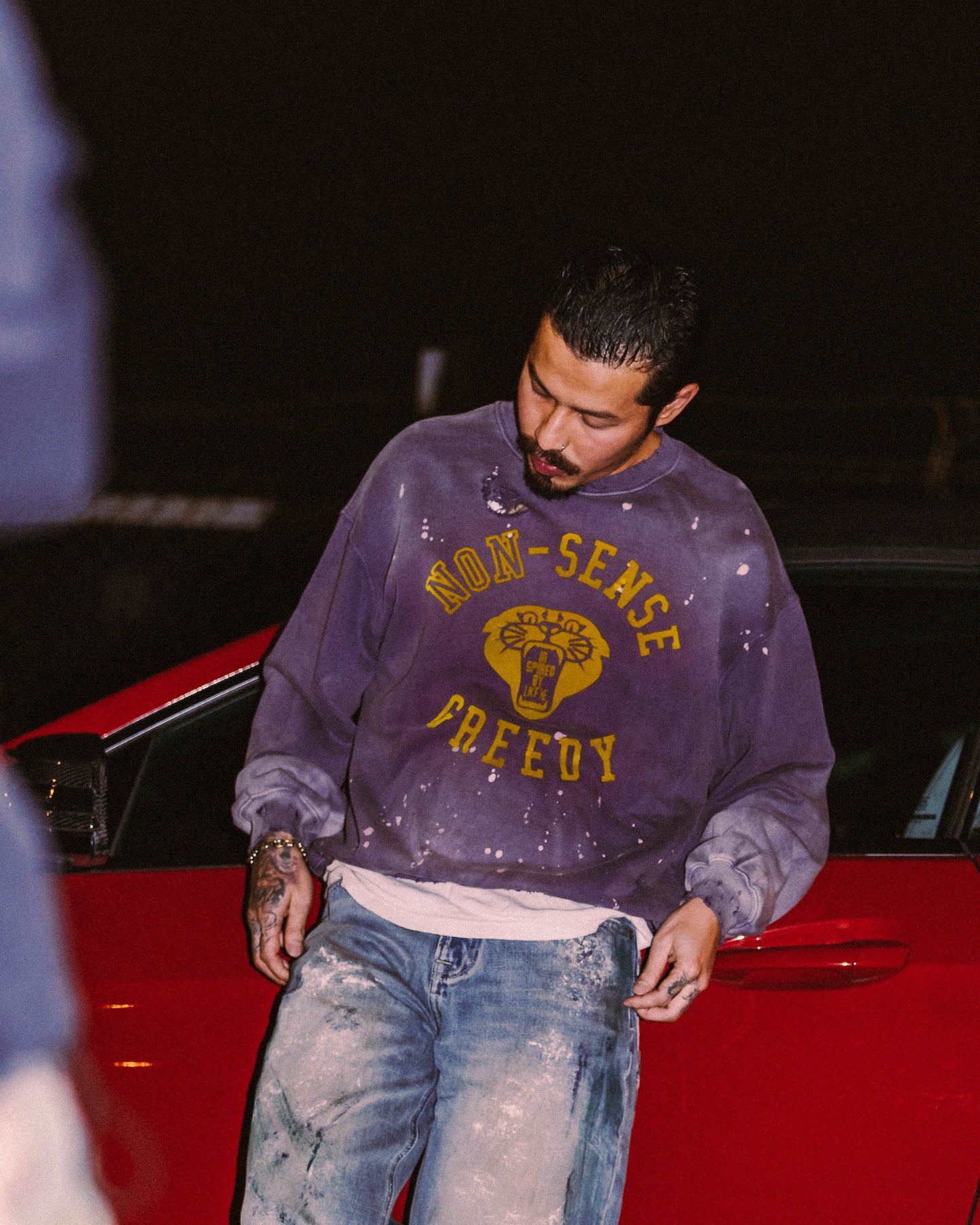 
                  
                    Wash Faded Crewneck Purple【Nonsense-02PP】
                  
                