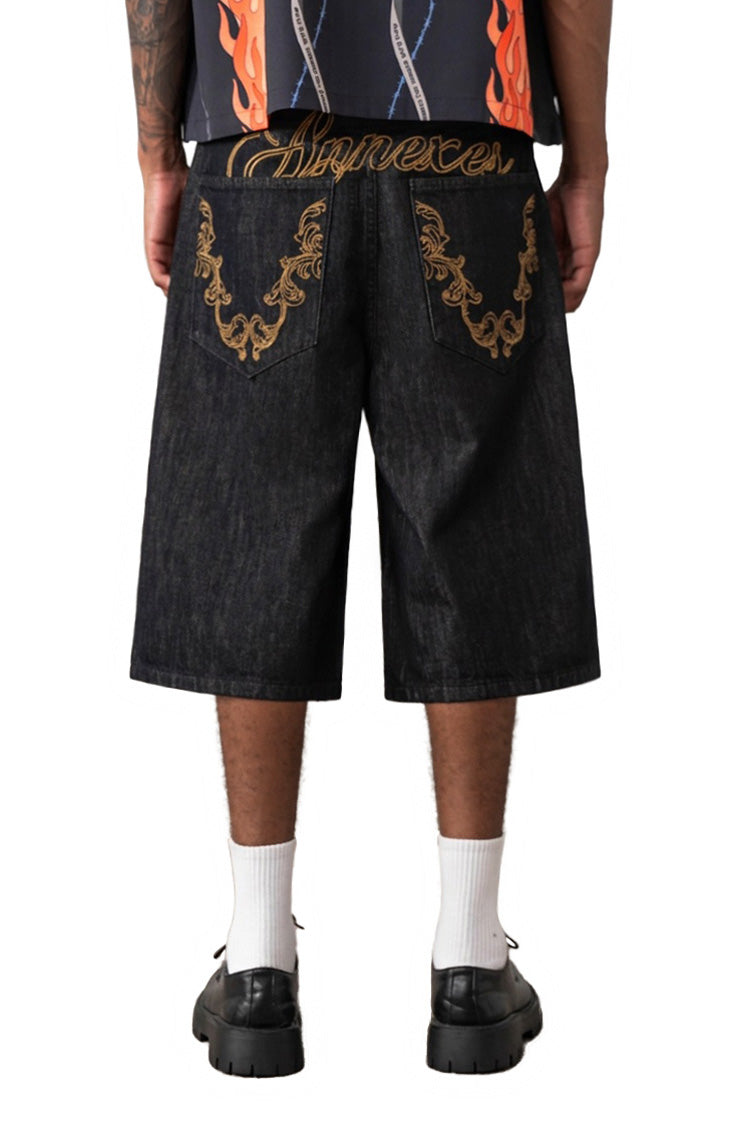 
                  
                    Embroidered NonFade Jorts Indigo【L26-06IN】
                  
                