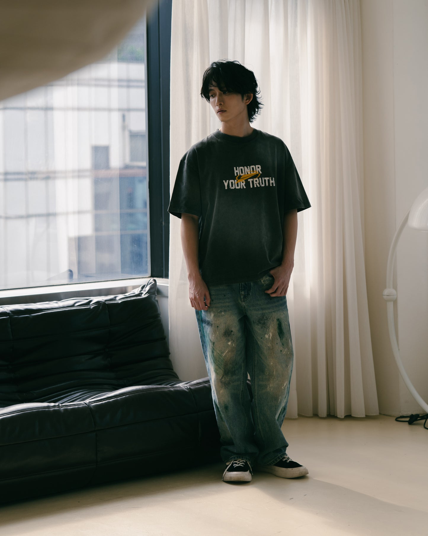 
                  
                    Washed Boxy Cut SS Coal Black【SNExFM-T01CB】
                  
                