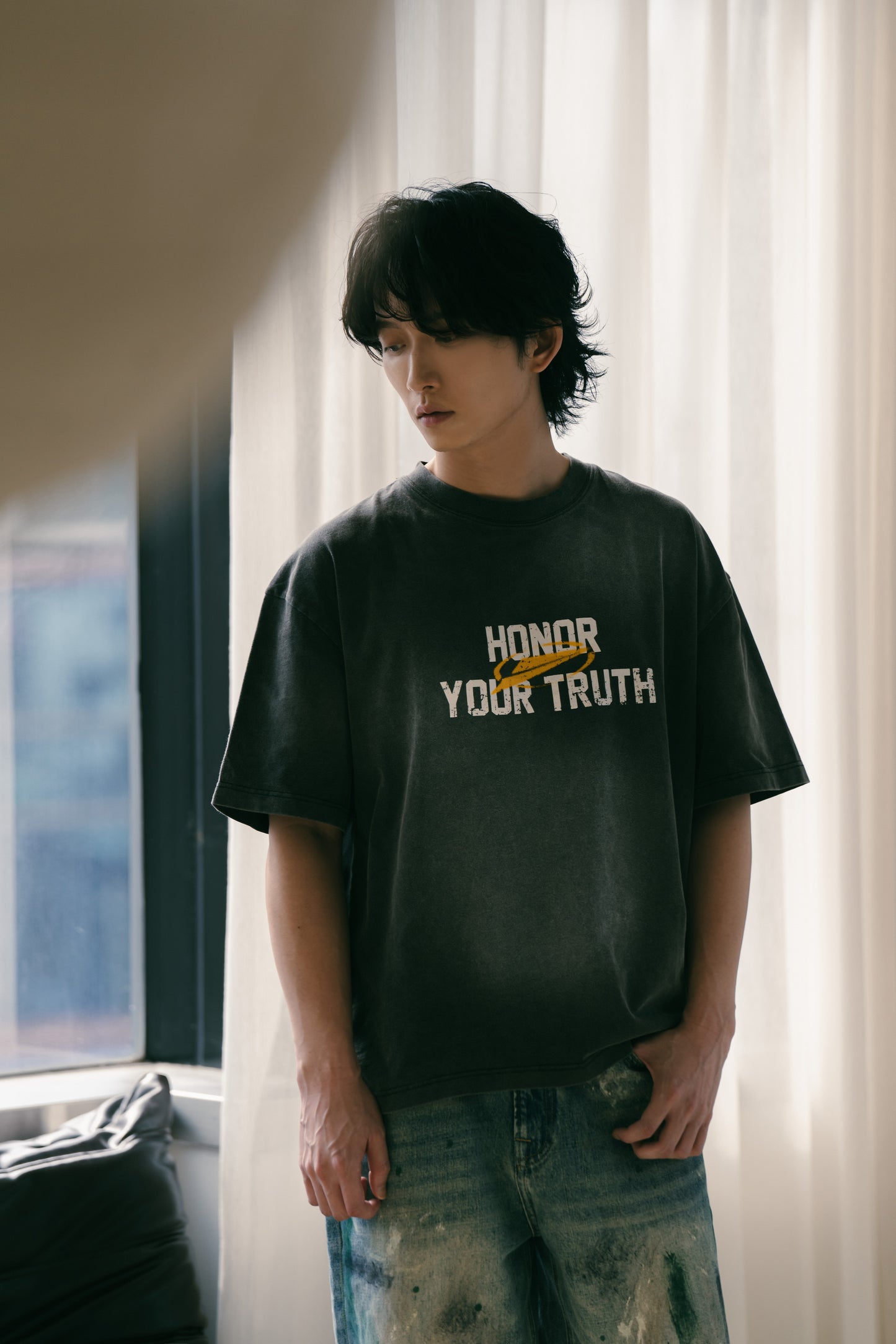 
                  
                    Washed Boxy Cut SS Coal Black【SNExFM-T01CB】
                  
                