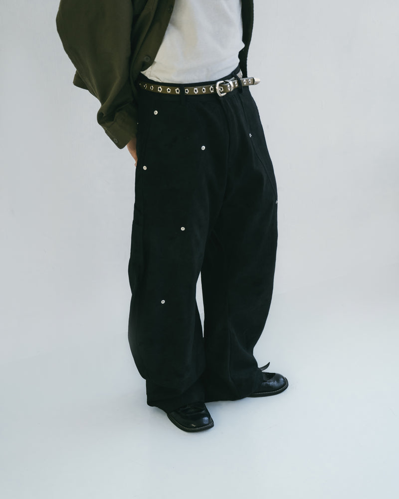 
                  
                    Curved Leg Trousers Dull Black【M25-30DB】
                  
                