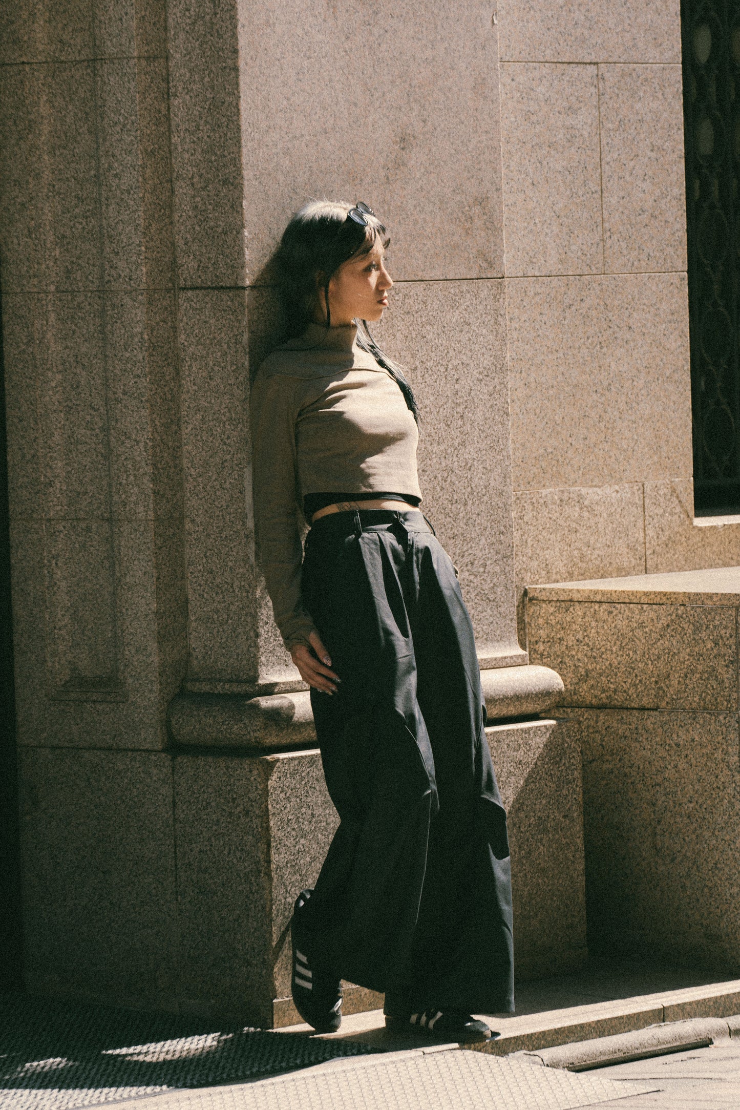 
                  
                    Ruched Long Wide Trousers Steel Grey【L24-45SG】
                  
                